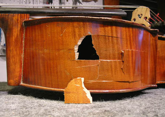 Cello rib with hole